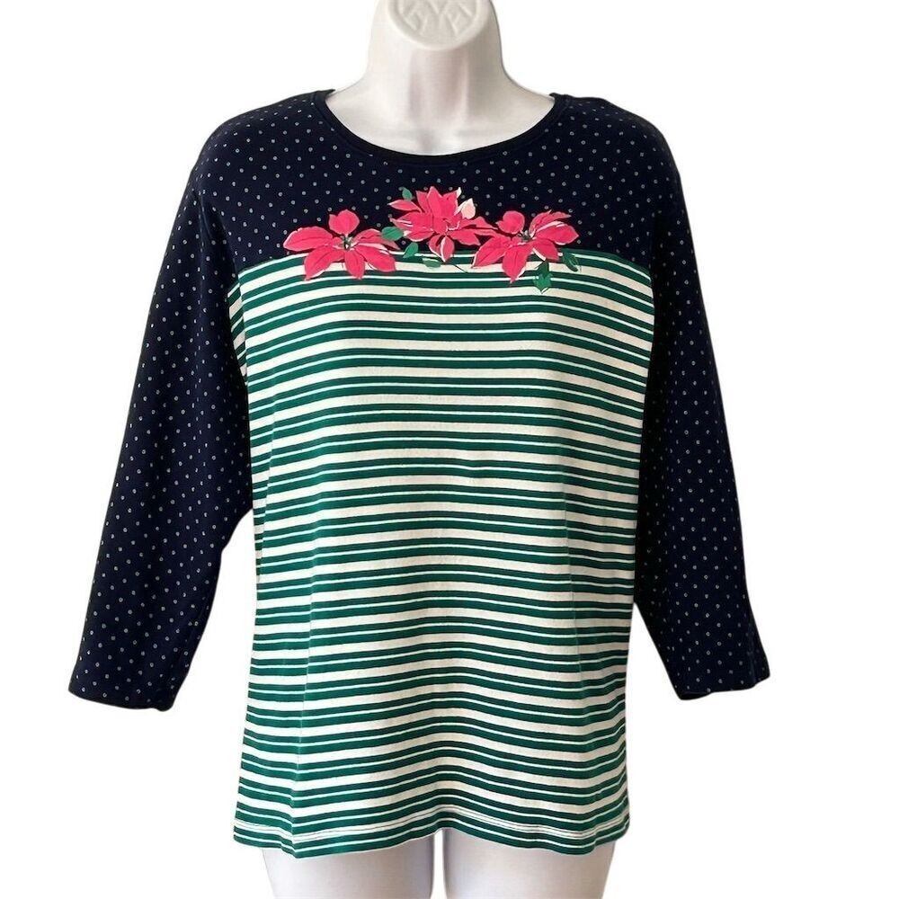 Kim Rogers Women's 3/4 Sleeve Floral Graphic Top Multicolor Size 1X - Picture 2 of 8